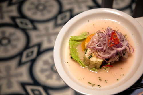 Cebiche Carretillero based on a recipe found in food stalls in Lima at Pescaderia