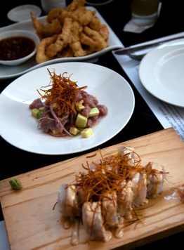 A variety of Nikkei or Japanese-Peruvian fusion plates at Nikko